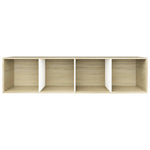 ZNTS Book Cabinet/TV Cabinet White and Sonoma Oak 36x30x114 cm Engineered Wood 800149