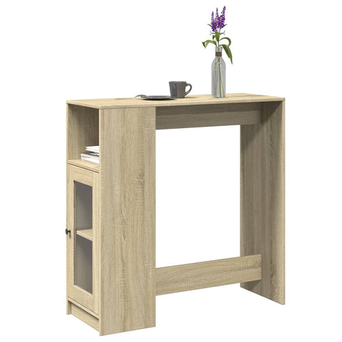 ZNTS Bar Table with Racks Sonoma Oak 101x40x103.5 cm Engineered Wood 854366