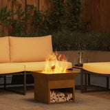 Fire Pit Rusty 50 x 50 x 40 cm Weathering steel 874582