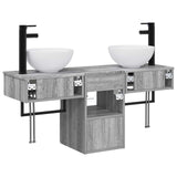 Bathroom Furniture Set 3 pcs Grey Sonoma Engineered Wood 3405583