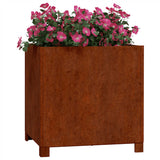 Planters with Legs 2 pcs Rusty 50x50x50 cm Corten Steel 823683