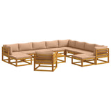 Sofa Set 12 pcs Natural Solid Acacia Wood 3417294
