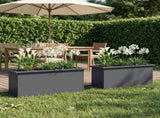 Garden Planter with LED 2 pcs Antracite 30 x 100 x 30 cm Steel 8008117