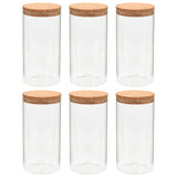 Storage Glass Jars with Cork Lid 6 pcs 1400 ml 50841