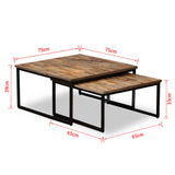 Nesting Coffee Table Set 2 Pieces Solid Reclaimed Teak 245406