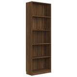 ZNTS 5-Tier Book Cabinet Brown Oak 60x24x175 cm Engineered Wood 815434