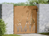 Garden Gate 85x150 cm Corten Steel Grass Design 153223