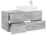 Bathroom Furniture Set 2 pcs Concrete Grey Engineered Wood 3403979