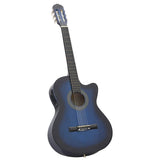 Western Classical Cutaway Guitar with Equalizer 6 Strings Blue 70140