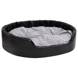 Dog Bed Black and Grey 99x89x21 cm Plush and Faux Leather 171256