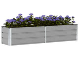 Planter Light Grey 160 x 40 x 45 cm Steel 42018134