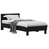 Bed Frame Black Oak 75 x 190 cm Engineered Wood 8003738