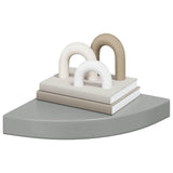 Floating Corner Shelves 4 pcs High Gloss Grey 25x25x3.8 cm MDF 323894