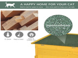 Garden Wooden Cat House Hide Cage Outdoor Pet Play Home Waterproof Roof Kitty Shelter Kennel w/ith T3398P376227