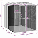 Bird Cage with Storage Grey 215 x 310 x 247 cm Galvanised Steel 3325177