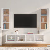 4 Piece TV Cabinet Set White Engineered Wood 3114198
