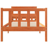 Bed Frame with Headboard without Mattress Wax Brown 75x190 cm Small Single 3305914