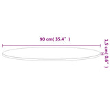 Table Top 90x1.5 cm Round Solid Wood Beech 355933