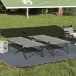 Folding Camping Bed 2 pcs Grey 206 x 76 x 74 cm Oxford fabric 42003171