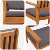 Garden Bench with Cushion Brown Solid Acacia wood 4106582