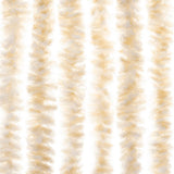 Fly Curtain Beige and White 100x200 cm Chenille 377343