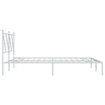 Metal Bed Frame without Mattress with Headboard White 160x200cm 376554