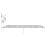 Metal Bed Frame without Mattress with Headboard White 160x200cm 376554