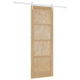 Sliding Door ORKDAL Brown 83 x 232 cm Solid Pine Wood 3333760