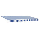 Retractable Awning Manual Blue and White 350x200 cm Fabric 3329619
