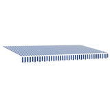 Retractable Awning Manual Blue and White 350x200 cm Fabric 3329619