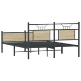 Bed Frame without Mattress Sonoma Oak 140x200 cm Engineered Wood 4106981