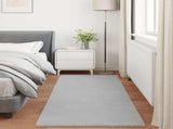 Faux Rabbit Fur Rug Olite Grey 100 x 200 cm Polyester 42021679
