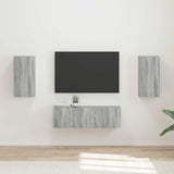 TV Wall Cabinet Set 4 pcs Grey Sonoma Engineered Wood 3408913