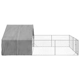 Outdoor Dog Kennel with Run 6x3x1,9 m Galvanised Steel 3329242