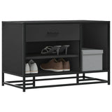 Shoe Bench Black 80x40x53.5 cm Engineered Wood and Metal 849224