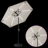 Garden Parasol with LED Lights and Base 230 x 230 cm Polyester 42036255