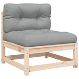 Garden Sofas Armless with Cushions 2 pcs Solid Wood Pine 838085