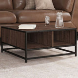 ZNTS Coffee Table Brown Oak 60.5x60.5x30 cm Engineered Wood and Metal 848768