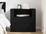Bedside Cabinet Black Oak 35 x 50 x 60 cm Engineered Wood 881080