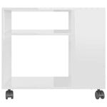 ZNTS Side Table High Gloss White 70x35x55 cm Engineered Wood 802126