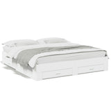 Bed Frame White Engineered wood, Plywood Super King Bed Frame 3280363
