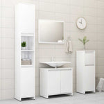 Bathroom Furniture Set High Gloss White Engineered Wood 802657