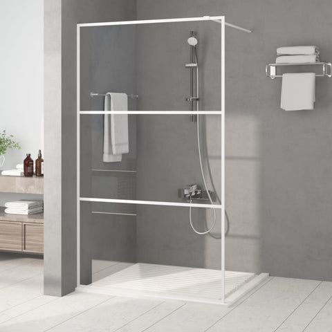Walk-in Shower Wall White 115x195 cm Clear ESG Glass 152123