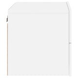 Wall-mounted Bedside Cabinet with LED Lights White 836812