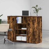 Reception Desk Smoked Oak 135x50x103.5 cm Engineered Wood 3324191