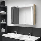 LED Bathroom Mirror Cabinet 89x14x62 cm Oak 326529