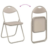 Folding Chair 8 pcs Faux Leather Sand 48 x 43.5 x 81 cm 42029066