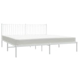 Metal Bed Frame without Mattress with Headboard White 193x203cm 350937
