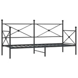 Day Bed without Mattress Black 90x200 cm Steel 4104668