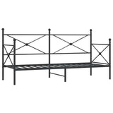 Day Bed without Mattress Black 90x200 cm Steel 4104668